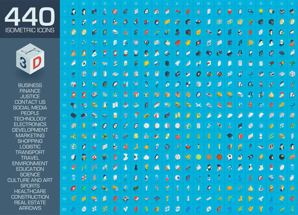 icons for business, technology and healthcare