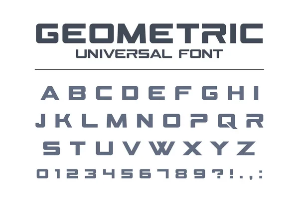 Geometric universal vector font — Stock Vector