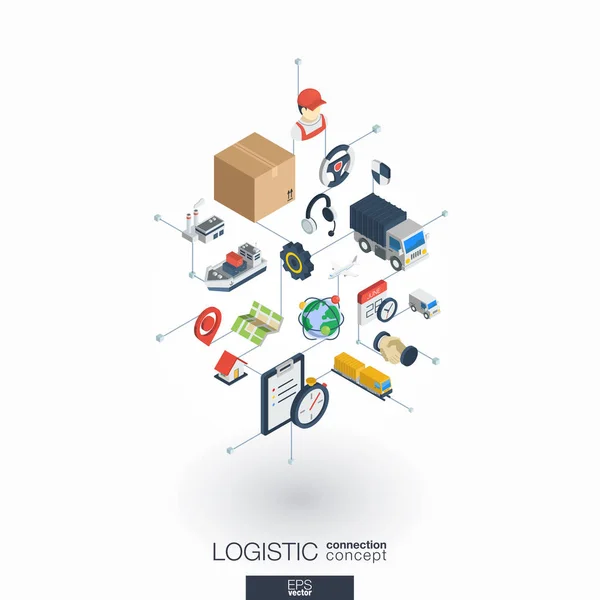 Ikony sieci logistyczne — Wektor stockowy