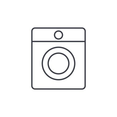 çamaşır makinesi ince çizgi simgesi. 