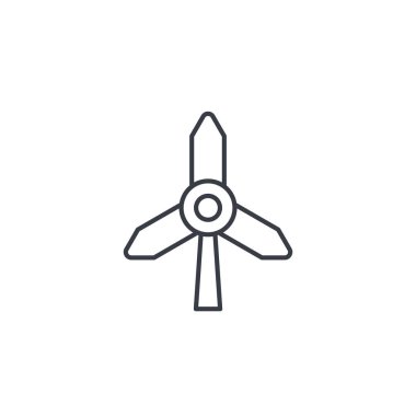 yel değirmeni enerji ince çizgi simgesi. 