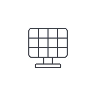 güneş paneli, alternatif güneş enerji ince çizgi simgesi. 