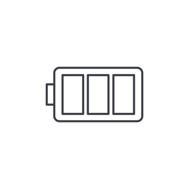 Pil şarj tam ince çizgi simgesi. 