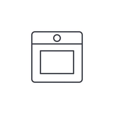 fırın fırın ince çizgi simgesi. 