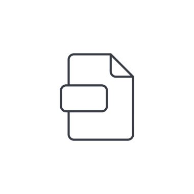 dosya biçimi, belge ince çizgi simgesi. 