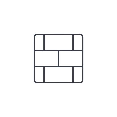 tuğla duvar ince çizgi simgesi. 