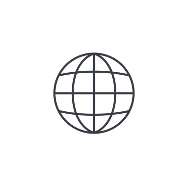 Dünya, ince çizgi simge. 