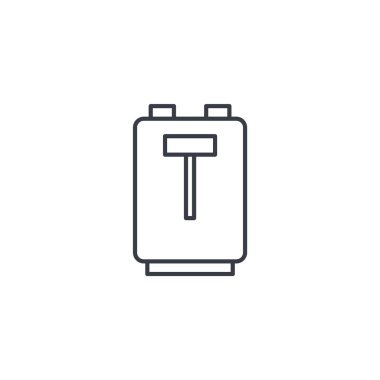 Ekmek kızartma makinesi ince çizgi simgesi. 