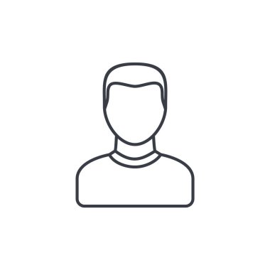 Avatar, adam ince çizgi simgesi. 