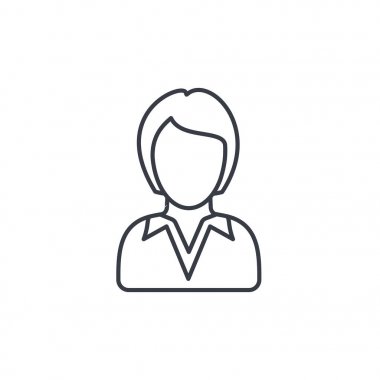 iş kadını, Bayan avatar, iş ince çizgi simgesi.