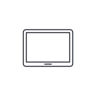 Tablet Pc ince çizgi simgesi. 