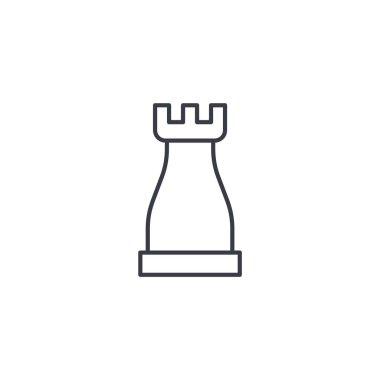 Satranç Kalesi, strateji ince çizgi simgesi. 