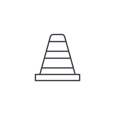 trafik koni ince çizgi simgesi. 