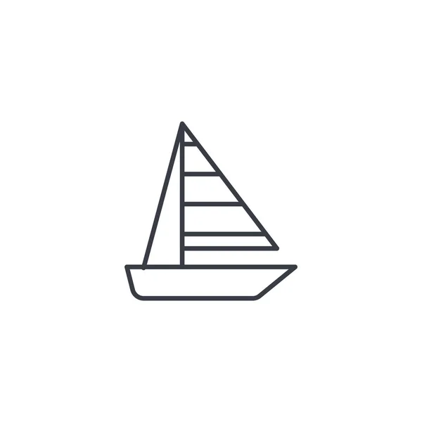 Velero delgada línea icono . — Vector de stock