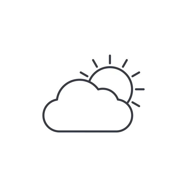 Pogoda, słońce i chmury cienka linia ikona. — Wektor stockowy