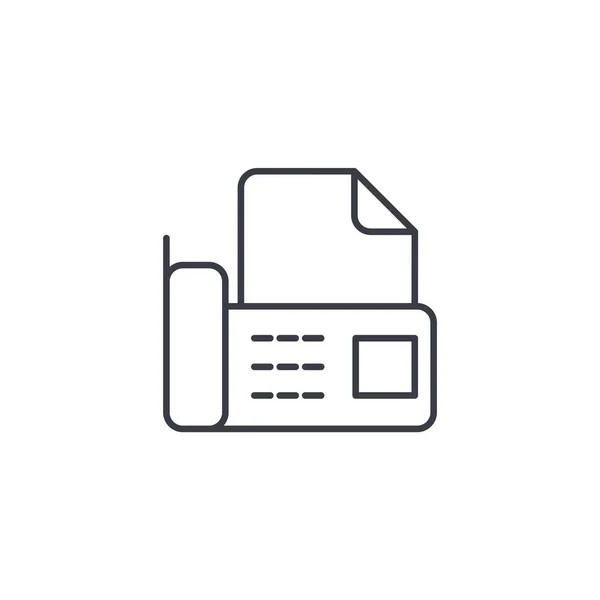 Kantoor telefoon fax, digitale telefoon, dunne lijn documentpictogram. — Stockvector