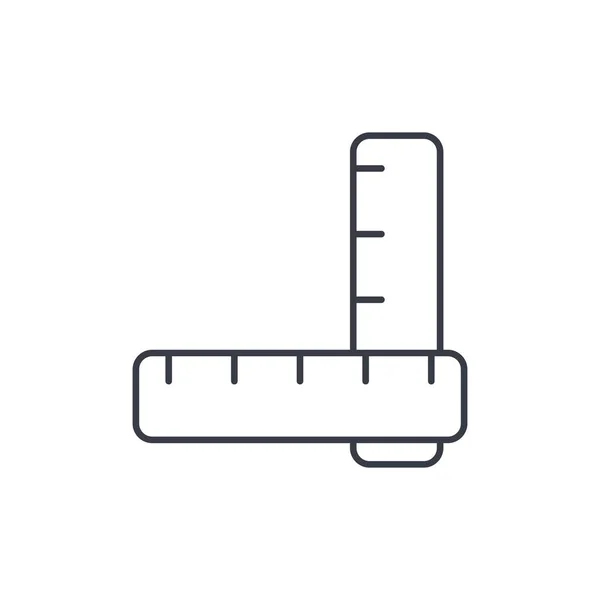 Régua ícone de linha fina . —  Vetores de Stock