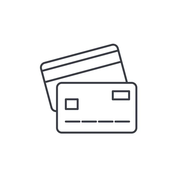Bank card thin line icon. — Stock Vector