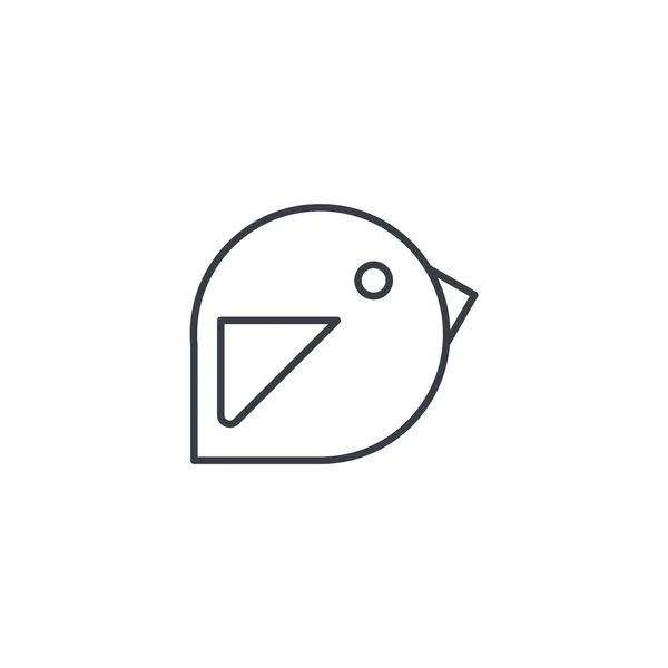 Pájaro, símbolo de mensaje, tweet icono de línea delgada . — Vector de stock