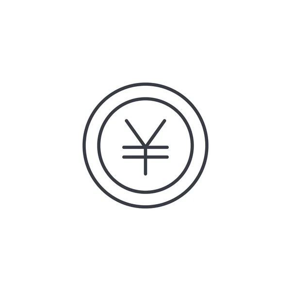 Moneda de yen, dinero, finanzas, moneda delgada icono de línea . — Vector de stock