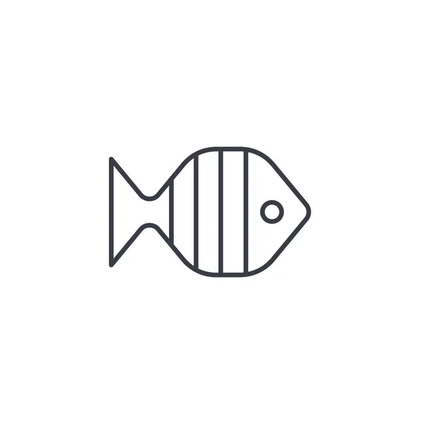 Aquariumvissen, goudvis dunne lijn pictogram. — Stockvector