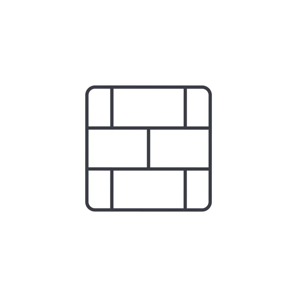 Brick wall thin line icon. — Stock Vector