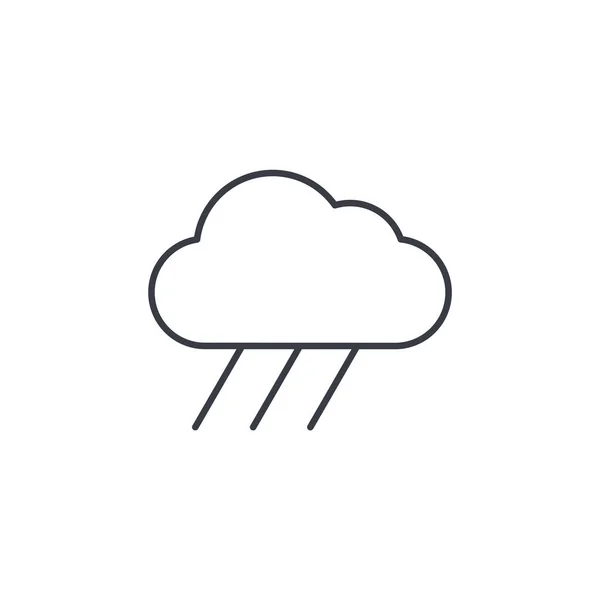Chmury, deszcz Pogoda cienka linia ikona. — Wektor stockowy