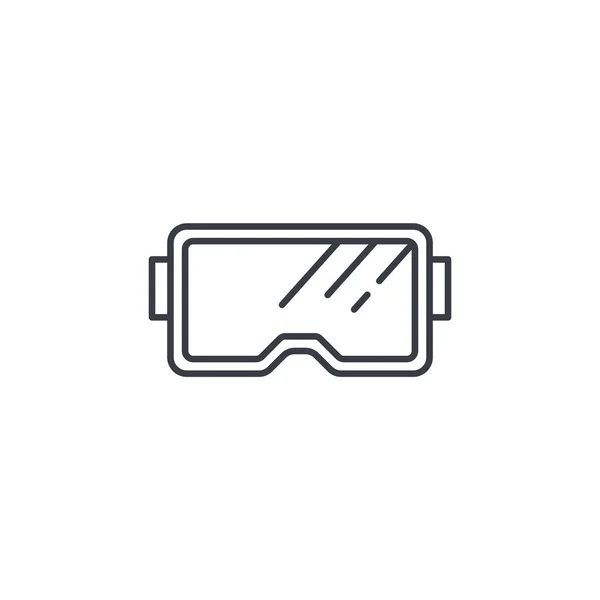 Snorkeling szemüveg, búvár maszk vékony vonal ikon. — Stock Vector