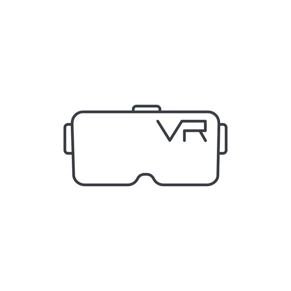 VR üveg, védő szemüveg, virtuális valóság 360 vékony vonal ikon. — Stock Vector