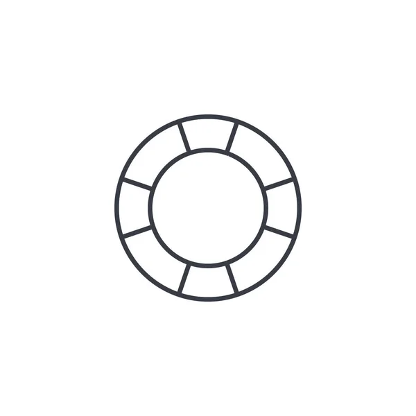 Mentőgyűrűt vékony vonal ikon. — Stock Vector