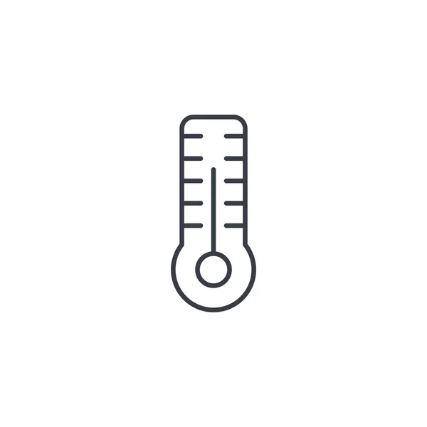 Teploměr, počasí nebo medicínu ikona zařízení tenká čára. — Stockový vektor