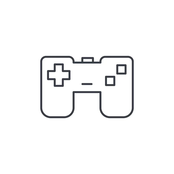 Joystick, icono de línea delgada de juego . — Vector de stock