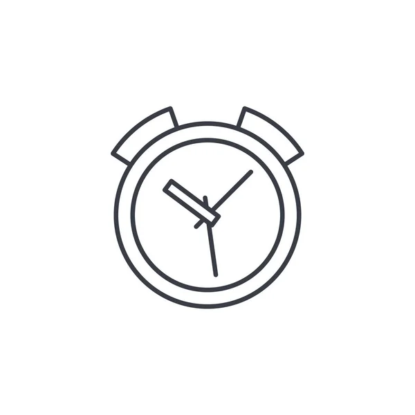 Reloj despertador delgada línea icono . — Vector de stock