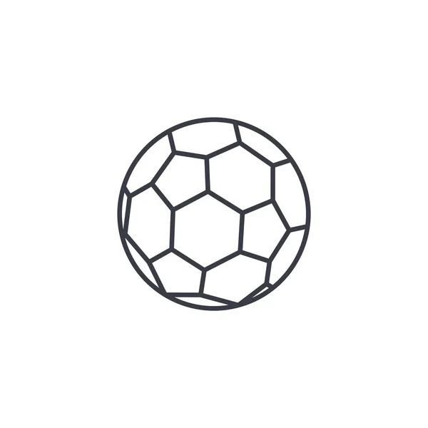 Bola de futebol, ícone de linha fina de futebol . —  Vetores de Stock