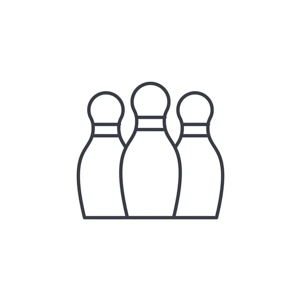 Bowling Skittles fine icône de ligne . — Image vectorielle