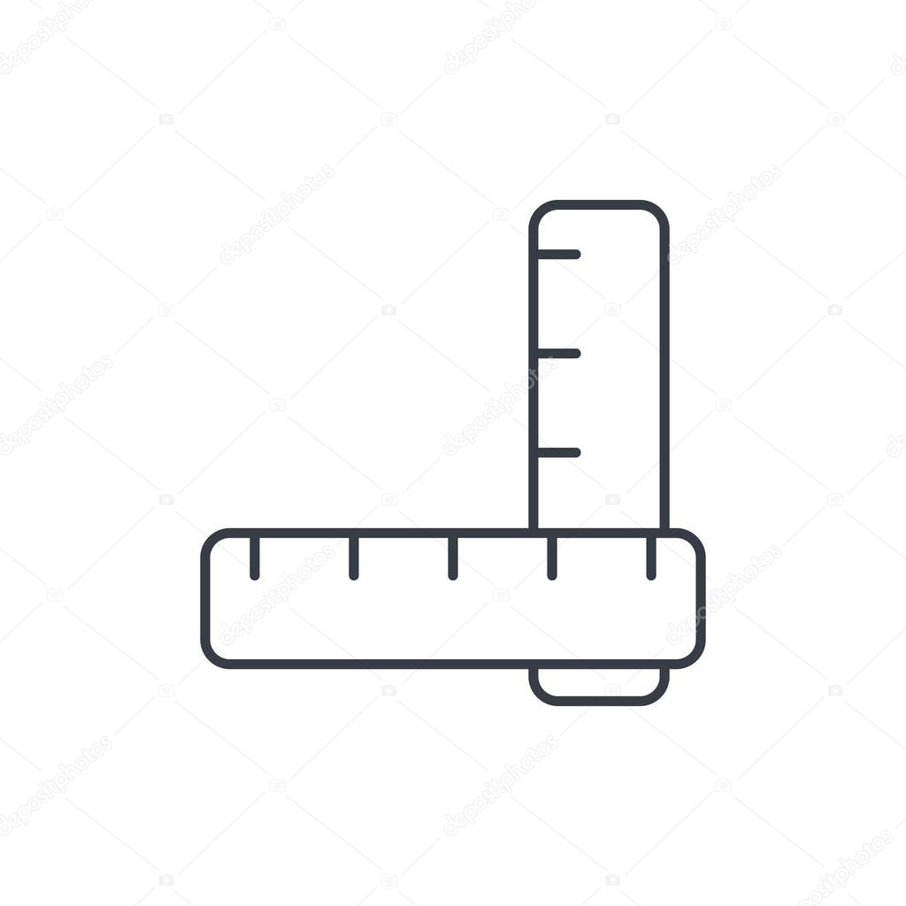 Ruler thin line icon. Linear vector illustration. Pictogram isolated on white background