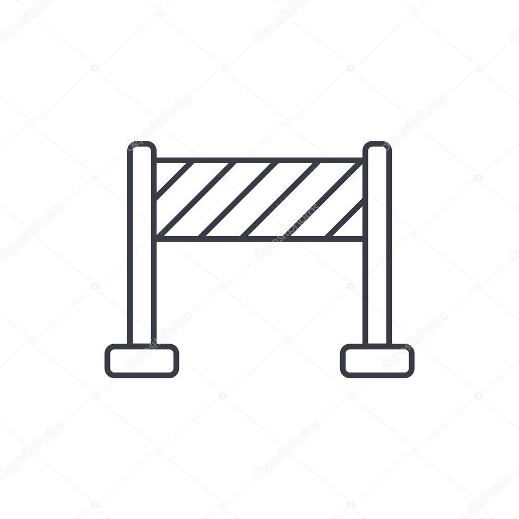 fence construction thin line icon. 