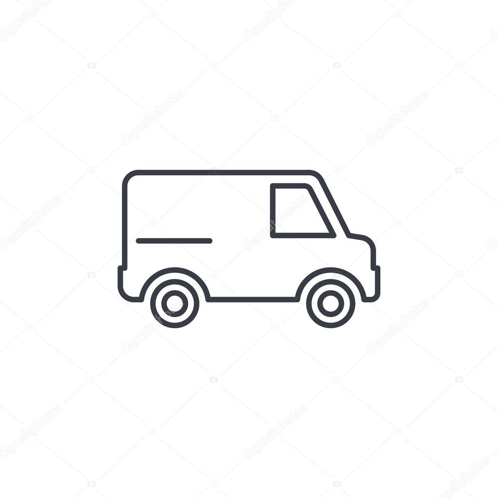 minivan, transportation, car thin line icon. 