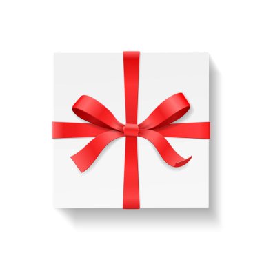 Hediye küp kutusu kırmızı kurdele ile 