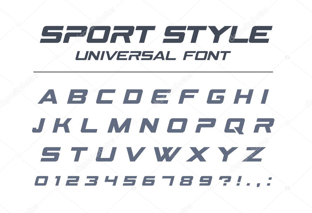 Sport style universal font. 