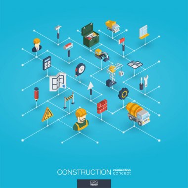 Construction  isometric icons clipart