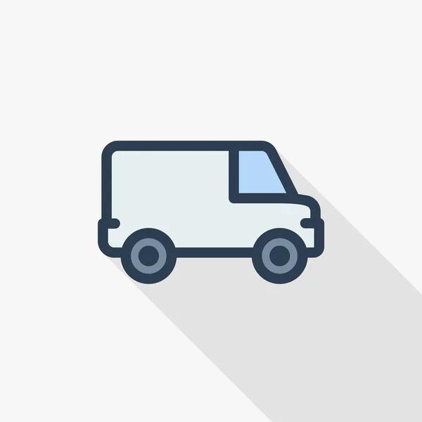 Icono de línea de minivan — Vector de stock
