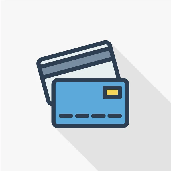 Значок тонкої лінії банківської картки — стоковий вектор