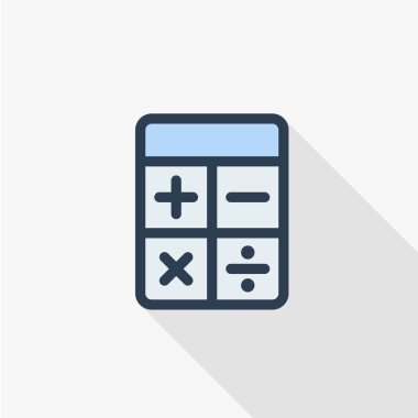 Hesap makinesi ince çizgi simgesi