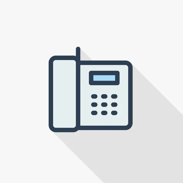 Teléfono de oficina delgada línea icono — Vector de stock