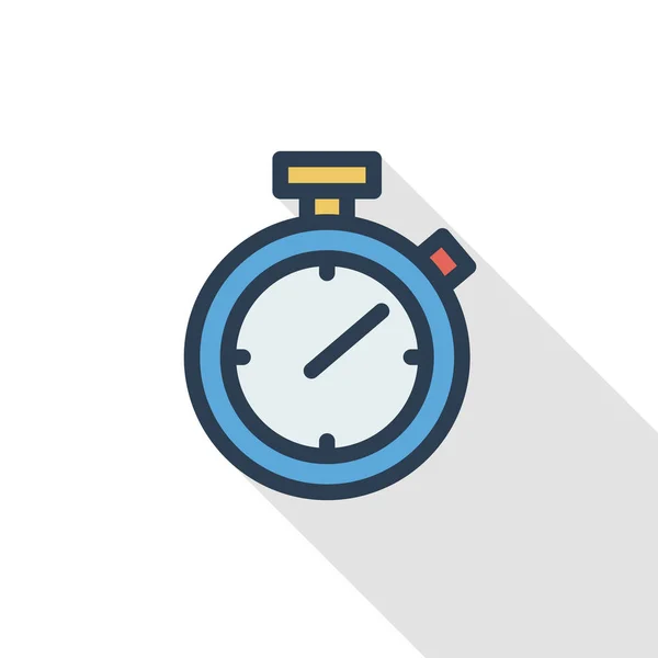 Stopwatch dunne lijn pictogram — Stockvector