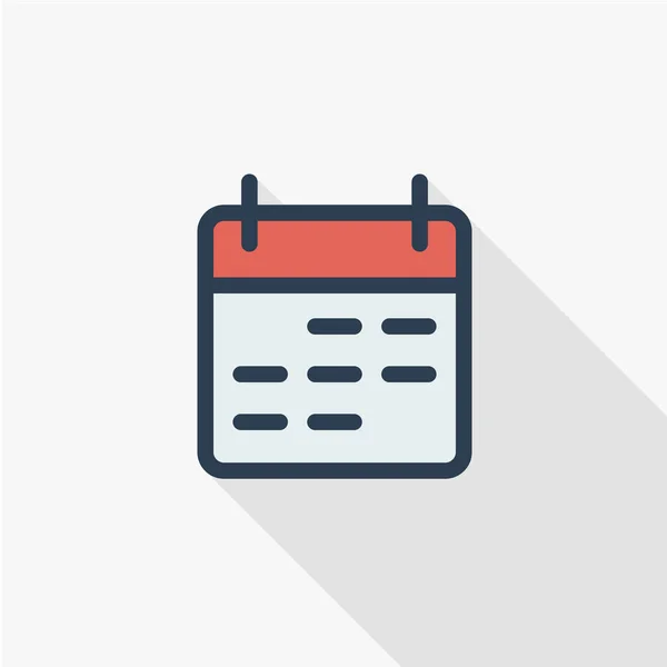 Calendario icono de línea delgada — Vector de stock