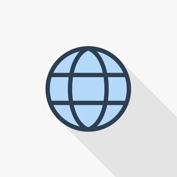 Tierra, globo icono de línea delgada — Vector de stock