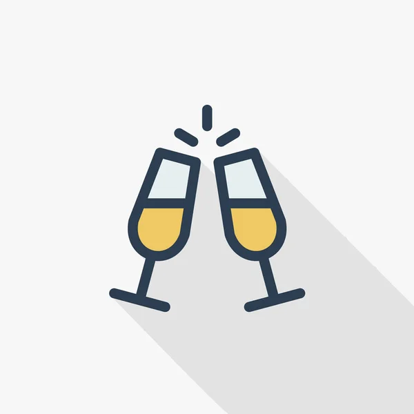 Champagne icono de línea delgada — Vector de stock