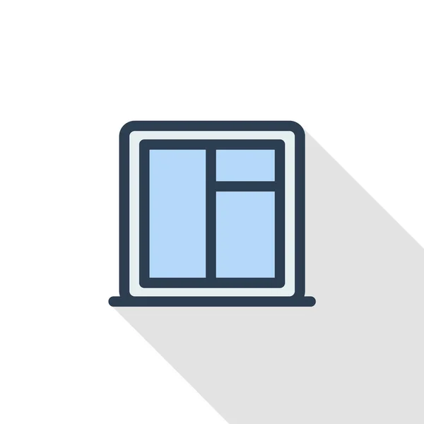 Fönster whith sill tunna linjen ikonen — Stock vektor